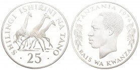 Tansania 1974 25 Schilling Silber 28.6 g. KM NEW Polierte Platte