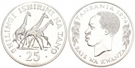 Tansania 1974 25 Schilling Silber 25 g. KM 7 unzirkuliert