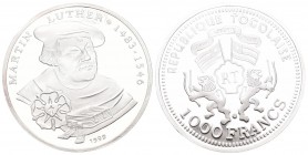 Togo 1999 1000 Francs KM 16 Polierte Platte