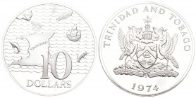 Trinibad & Tobago 10 Dollar Silber 35 g. KM 240 unzirkuliert