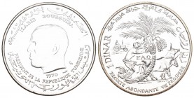 Tunesia 1970 Dinar Silber 18 g. KM 302 unzirkuliert