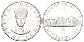 Turkey 1970 25 Lira Silber 14.6 g. KM 897 unzirkuliert
