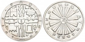 Uruguay 1969 100 Pesetas Silber 25 g. KM 55 unzirkuliert