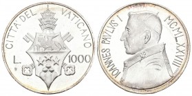 Vatika 1987 100 Lire Silber 14,6g Selten unzirkuliert