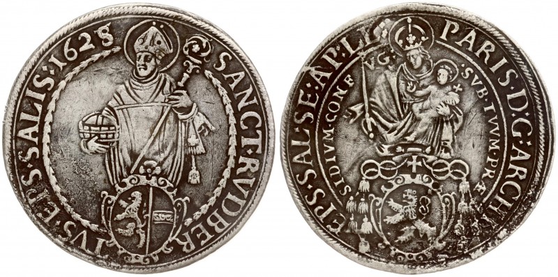 Austria SALZBURG 1 Thaler 1628/7 Paris Graf von Lodron (1619-1653). Averse: Mado...