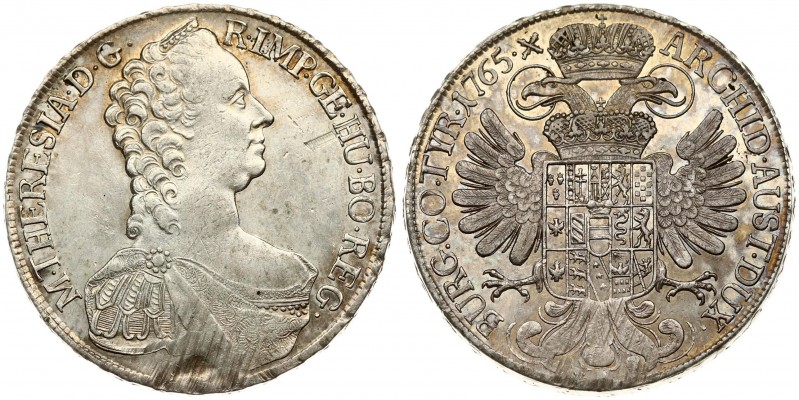 Austria 1 Thaler 1765 Maria Theresa(1740-1780). Averse: Mature armored bust righ...