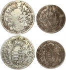 Austria Hungary 1/2 & 1 Thaler 1780-1786 Joseph II(1765-1790) & Maria Theresa(1740-1780). Averse: Angels holding crown above arms. Averse Legend: IOS ...