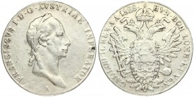 Austria 1 Thaler 1828A Franz II (I)(1792-1835). Averse: Head with short hair right. Reverse: Crowned imperial double eagle. Silver. Repaired. KM 2162