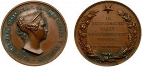 Germany Saxony - Weimar Medal (1854). (D) Karl Friedrich 1828-1853 AE-Medal 1854; v.Ang. Facius. To 50 years of charity. The Weimar people called her ...