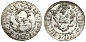 Latvia 1 Solidus 1611 Riga Sigismund III Waza (1587-1632). Averse: Large S monogram divides date. Averse Legend: SIG III D G REX PO D LI - SOLIDVS CIV...