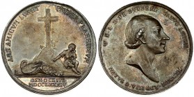 Latvia Medal 1784 for the death of the poet and painter Waldemar Dietrich; baron von Budberg. Averse: Baron's head facing right. On the edge: W D L B ...