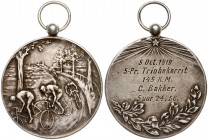 Latvia Medal Bicycle Race 1919. 5 Oct. 1919 5 Pr. Triobekerrit 145 KM. C. Baker. 5 uur 24.56. Silver. Weight approx: 23.46g. Diameter: 40 mm.
