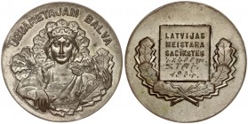 Latvia Medal 1934 the winner of the prize in the Latvian championship. Copper Silvered. Weight approx: 27.74g. Diameter: 40 mm.