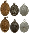 Lithuania Religious Medallions (1830-1900). Bronze. Zink. Weight approx: 11.09g. Diameter: 24x13 mm. Lot of 3 Medallions