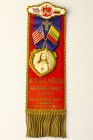 Lithuania USA Ecclesiastical Brotherhood Badge-Stripe V Jesus Relief Society 1906. Material. Plastic. Metal. Weight approx: 31.03g. Diameter: 245 x 65...