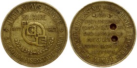 Lithuania Memel Token Jubileums Coins/Munze 1927. Averse: 50 year 1877-1927 S.B. Cohn u Eisenstadt. Memel. Reverse: With a cash purchase of 50 Lit onw...