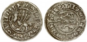 Poland Pomerania 1 Solidus 1492. Boguslaw X(1474-1523). Averse: Griffing turned left within beaded circle; legend surrounding. Reverse: Coat-of-arms o...
