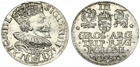 Poland 3 Groszy 1593 Malbork. Sigismund III Vasa (1587-1632). Averse: Crowned bust right. Reverse: Value and armorial above legend; date and mintmaste...