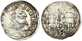Poland 3 Groszy 1596 Poznan. Sigismund III Vasa (1587-1632). Crown coins. Averse: Crowned bust right. Reverse: Value; divided date; symbols and two-li...