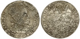 Poland 6 Groszy 1599 BIG HEAD Malbork. Sigismund III Vasa (1587-1632). Averse: Crowned bust right. Reverse: Value and armorials above legend and date....
