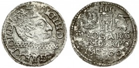 Poland 3 Groszy 1600 Poznan. Sigismund III Vasa (1587-1632) Averse: Crowned bust. Reverse: Value and armorial above legend; date and mintmaster below....