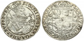 Poland 1 Ort 1624 (PRVS M) Bydgoszcz. Sigismund III Vasa (1587-1632). Averse: Crowned half-length figure right. Reverse: Crowned shield within fleece ...
