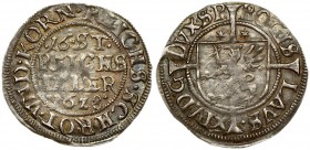 Poland Pomerania-Stettin 1/16 Thaler 1628 Bogislaus XIV(1620-1637). Averse: Griffin to left. Reverse: 4-line inscription within inner circle. Edge Pla...