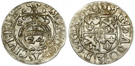 Poland ELBING 1/24 Thaler 1630 Gustav II Adolf(1611-1632). Averse: Crowned arms in inner circle. Reverse: Orb with value within divides date in inner ...