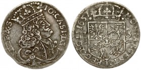 Poland 18 Groszy 1657 IT/SCH. John II Casimir Vasa (1649–1668). Averse: Crowned portrait bust right. Reverse: Crowned shield. Silver. KM A94
