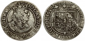 Poland 18 Groszy 1658 TLB . John II Casimir Vasa (1649–1668). Averse: Crowned portraitbust right. Reverse: Crowned shield. Silver. KM A94