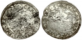 Poland ELBING 6 Groszy 1659 Charles X(1655–1660). Averse: Crowned bust of Charles X right in inner circle. Reverse: Value above Elbing arms in inner c...