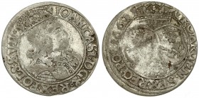 Poland 6 Groszy 1661 GBA Lviv. John II Casimir Vasa (1649–1668). Averse: Large crowned bust right in linear circle. Reverse: Crown above three shields...