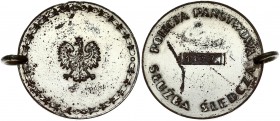 Poland Badge Identification mark Investigation Service after 1936. Small state eagle in a stylized wreath; on the reverse side SŁUŻBA / 1127 / ŚLEDCZA...
