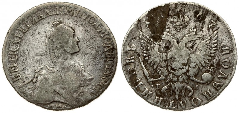 Russia 1 Polupoltinnik 1767 ММД-EI. Moscow. Catherine II (1762-1796). Averse: Cr...