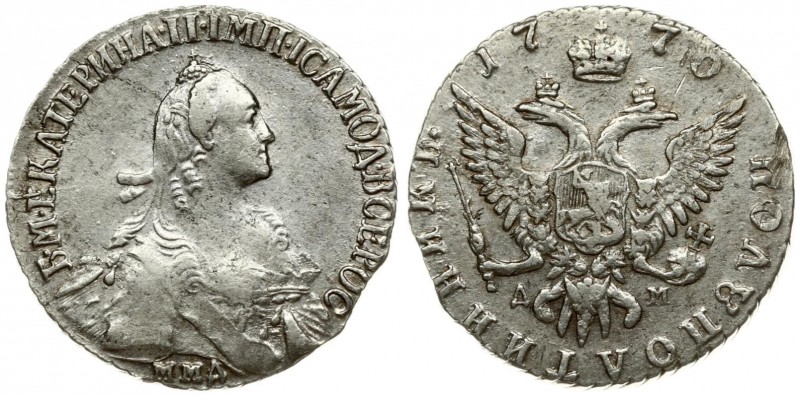 Russia 1 Polupoltinnik 1770 ММД-ДМ Moscow. Catherine II (1762-1796). Averse: Cro...