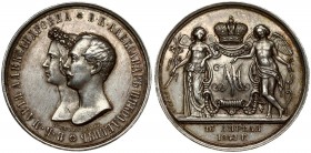 Russia Medal 1841'In the memory of the wedding of the crown prince'. Nicholas I (1826-1855). H. GUBE. FECIT. Silver. Edge plain. Bitkin 903 (R1) RARE ...