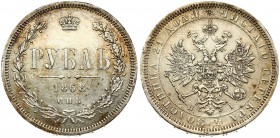 Russia 1 Rouble 1868 СПБ-НІ St. Petersburg. Alexander II (1854-1881). Averse: Crowned double headed imperial eagle. Reverse: Value date within wreath....