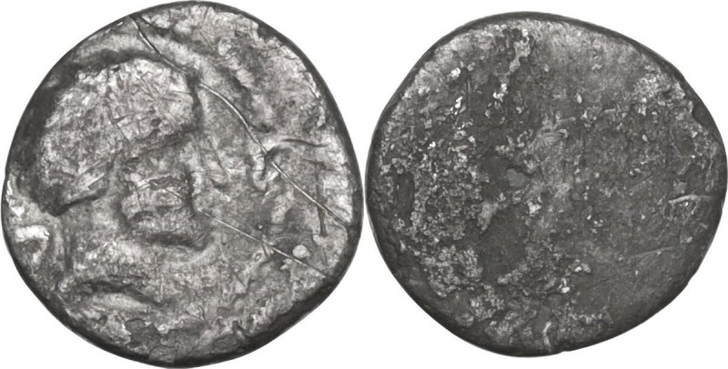 Greek Italy. Etruria, Populonia. AR 2.5-Asses, 3rd century BC. Obv. Male head ri...