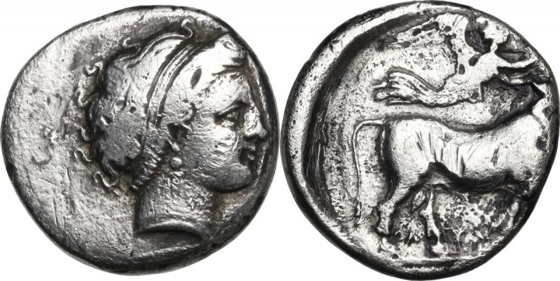 Greek Italy. Central and Southern Campania, Neapolis. AR Didrachm. Circa 320-300...