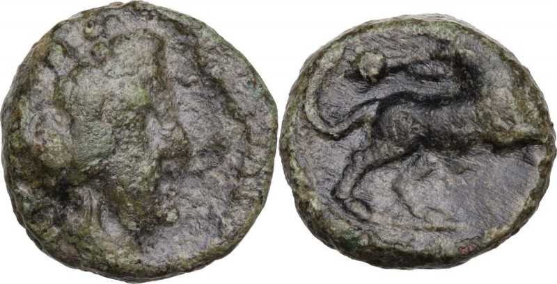 Greek Italy. Greek Italy, uncertain mint. Capua or Minturnae(?). AE 16 mm. Late ...