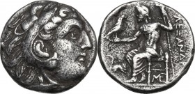 Continental Greece. Kings of Macedon. Alexander III 'the Great' (336-323 BC). AR Drachm. Lampsakos mint. Struck circa 310-301 BC. Obv. Head of Herakle...