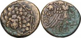 Greek Asia. Pontos, Amisos. Time of Mithradates VI Eupator (c. 85-65 BC). AE 21mm, 85-65 BC. Obv. Aegis with Gorgoneion in center. Rev. Nike advancing...