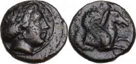 Greek Asia. Mysia, Lampsakos. AE 11 mm. Circa 4th-3rd century BC. Obv. Female head right. Rev. Forepart of Pegasos right. SNG BN 1223-6; SNG Cop. 206-...