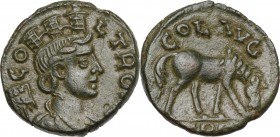 Greek Asia. Troas, Alexandria Troas. Pseudo-autonomous issue. AE 20 mm, civic issue. Obv. Bust of Tyche right, turreted, draped; behind, vexillum. Rev...