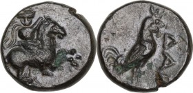 Greek Asia. Troas, Dardanos. AE 10 mm. 4th century BC. Obv. Horseman right. Rev. Rooster right. SNG Cop. 299. AE. 1.07 g. 10.00 mm. Very attractive ex...