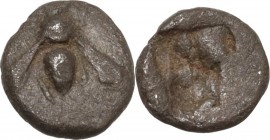 Greek Asia. Ionia, Ephesos. AR Tetartemorion, c. 500-420 BC. Obv. Bee. Rev. Incuse punch. Karwiese Series VI. AR. 0.18 g. 5.50 mm. VF.
