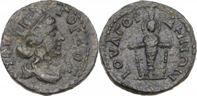 Greek Asia. Lydia, Gordus-Julia. Pseudo-autonomous issue. AE 17 mm. Circa 2nd century AD. Obv. Turreted and draped bust of Tyche right. Rev. Facing cu...