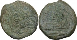 L. Cornelius Cinna. AE As, c. 169-158 BC. Obv. Laureate head of Janus; above, I. Rev. Prow right; above, CINA; before, I; below, [ROMA]. Cr. 178/1. AE...
