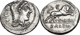 L. Thorius Balbus. AR Denarius, 105 BC. Obv. Head of Juno Sospita right, wearing goat's skin. Rev. Bull charhing right; above, E. Cr. 316/1. AR. 3.92 ...