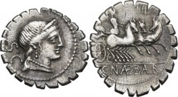 C. Naevius Balbus. AR Denarius serratus, 79 BC. Obv. Head of Venus right, diademed. Rev. Victory in triga right, holding reins. Cr. 382/1. AR. 3.79 g....